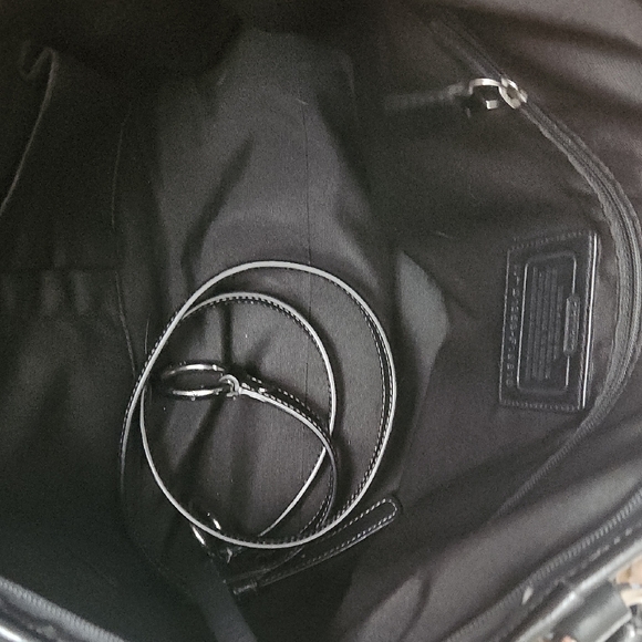 Coach Black and Gray Signature Shoulder Bag